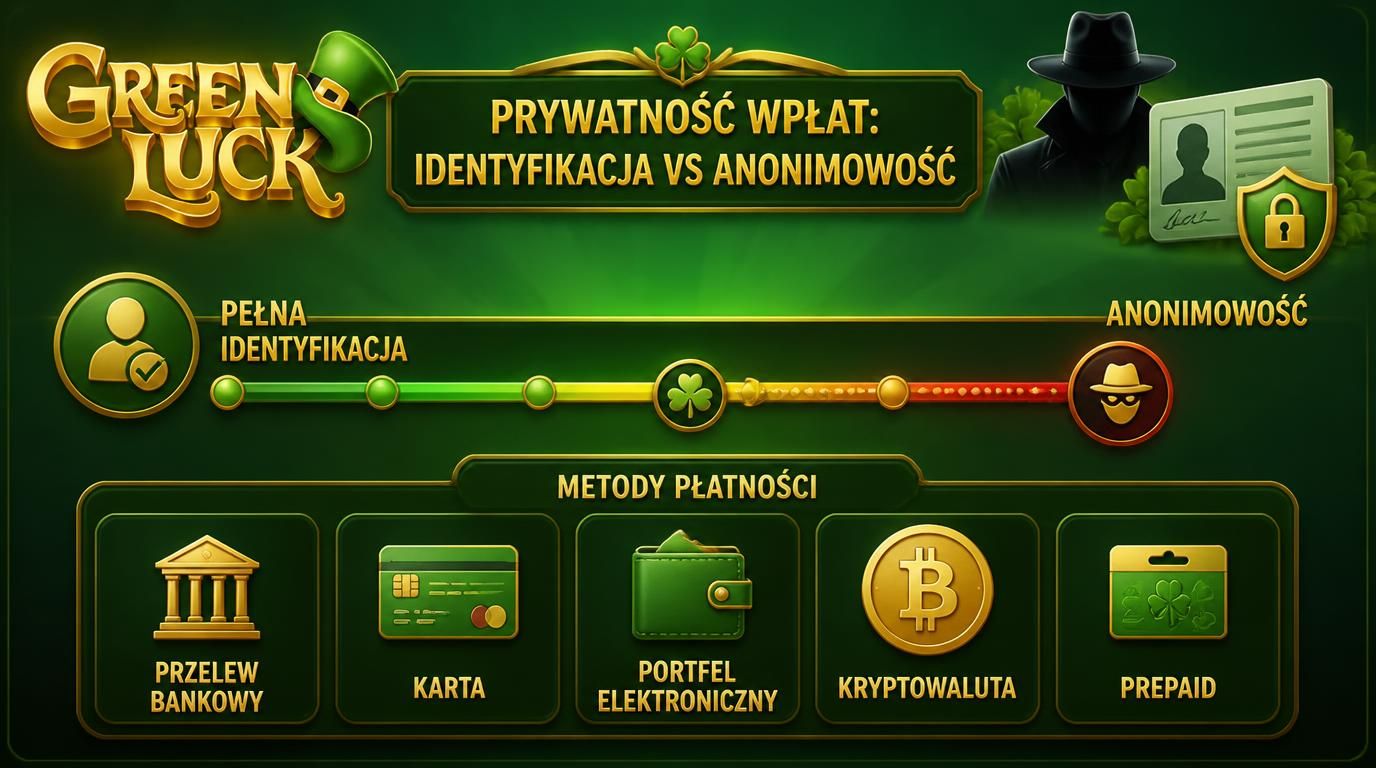 różne metody płatności z poziomami prywatności od pełnej identyfikacji do anonimowości